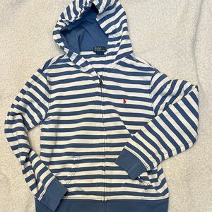 Polo by Ralph Lauren Kids Blue and White Striped Hoodie